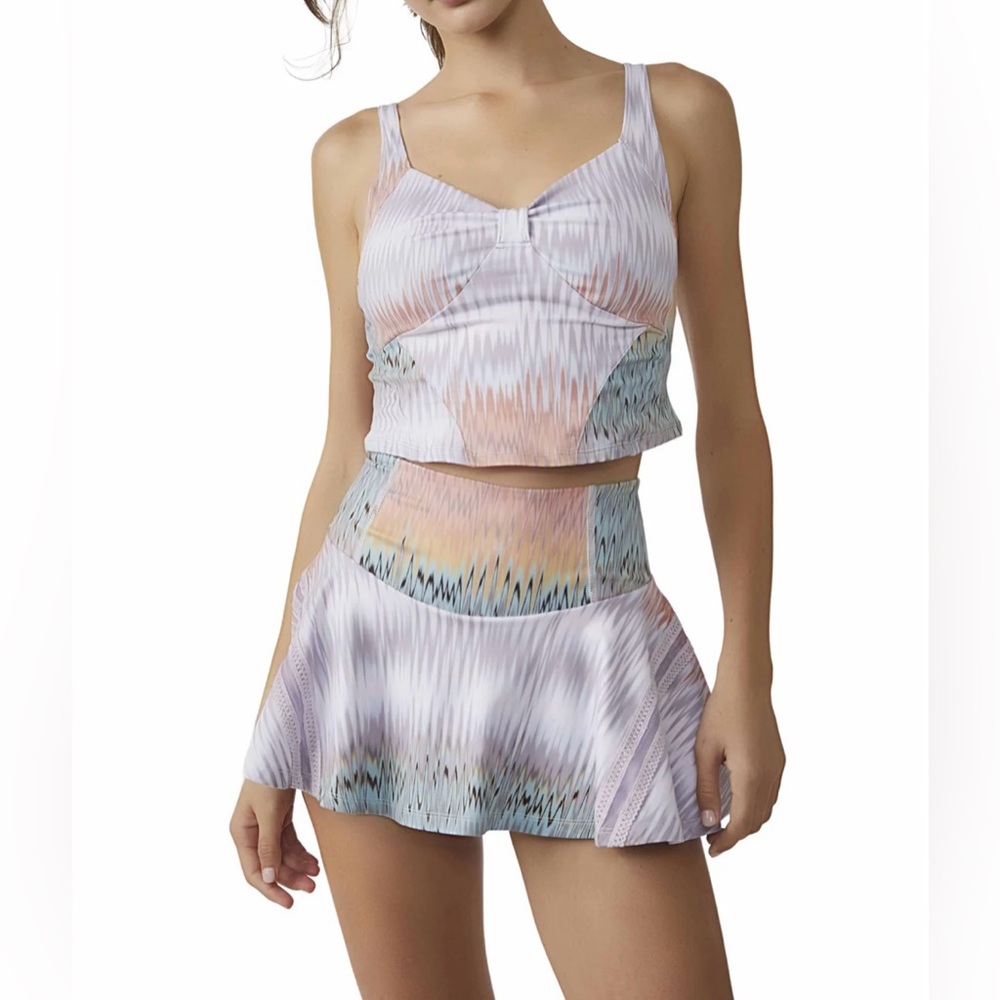 FP Movement Women's Pleats And Thank You Printed Skort, Sz Small